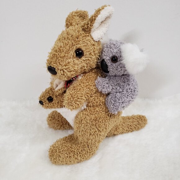 Uni-Toys Australia Kangaroo w/ Baby Joey & Koala 9" Plush by Uniring NWT - Picture 3 of 8